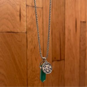 FINAL PRICE Gemini green stone unisex necklace with pendant bundle